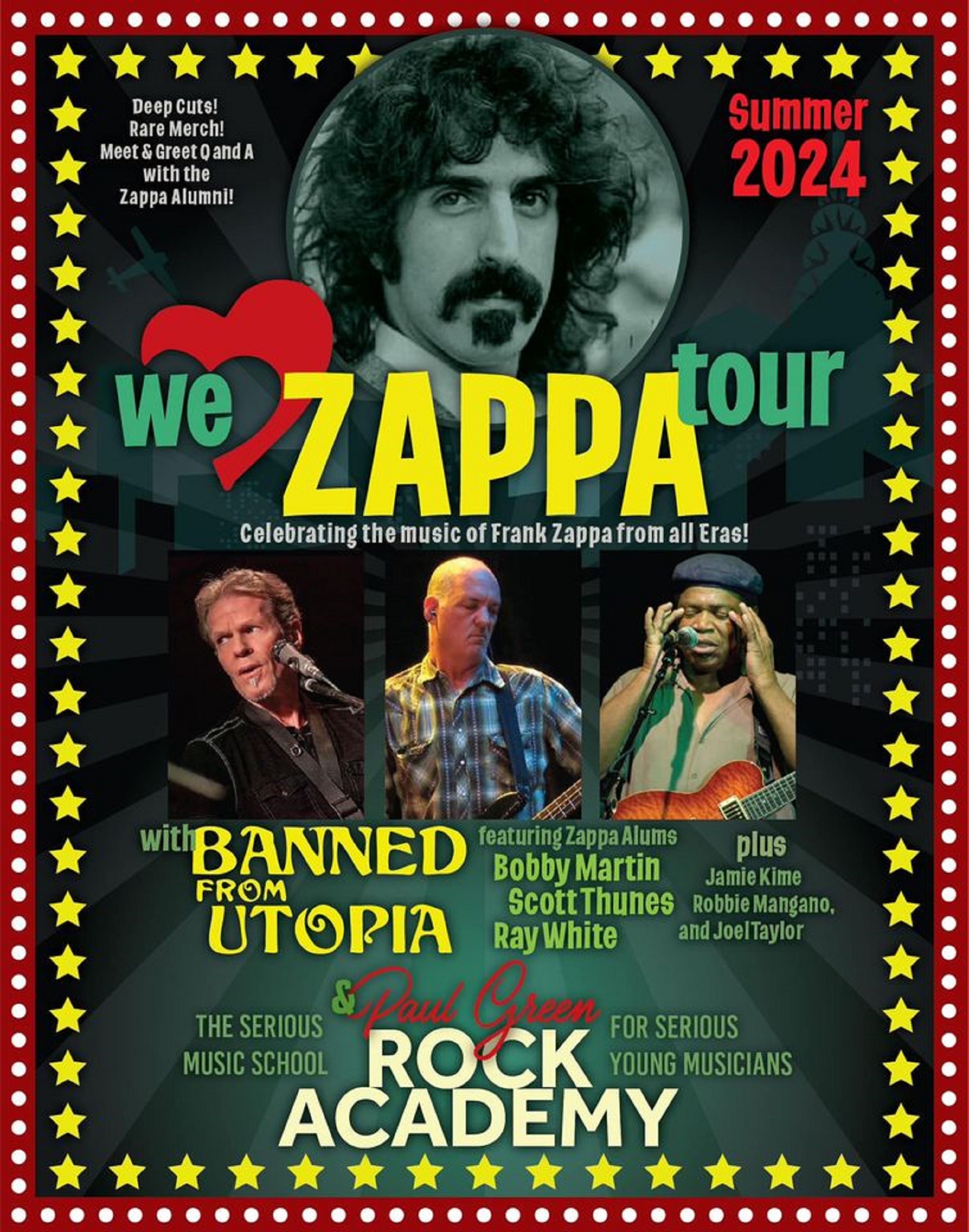 Banned From Utopia Featuring Frank Zappa Alumni To Tour With The Paul Green Rock Academy Summer